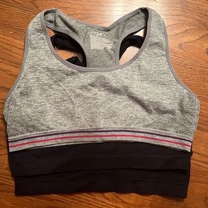 Cat and Jack sports bras. 2 black/1 gray